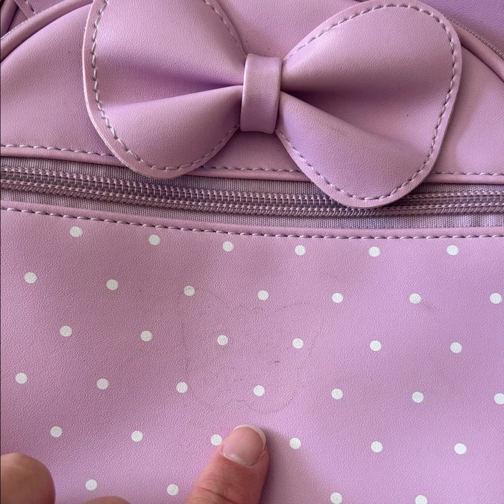 Minnie Mouse Purple Polka Dot Crossbody Bag and Convertible Backpack